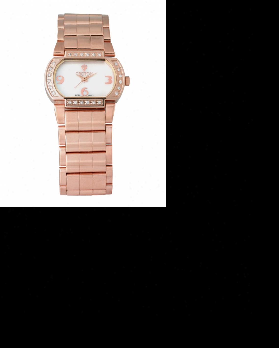 Ladies Rose Gold Tone Croton Reserve Watch By the side of East/westt Case