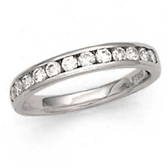 Platinum 12-stone Round Diamond Machine Set Band Diamond .53cttw