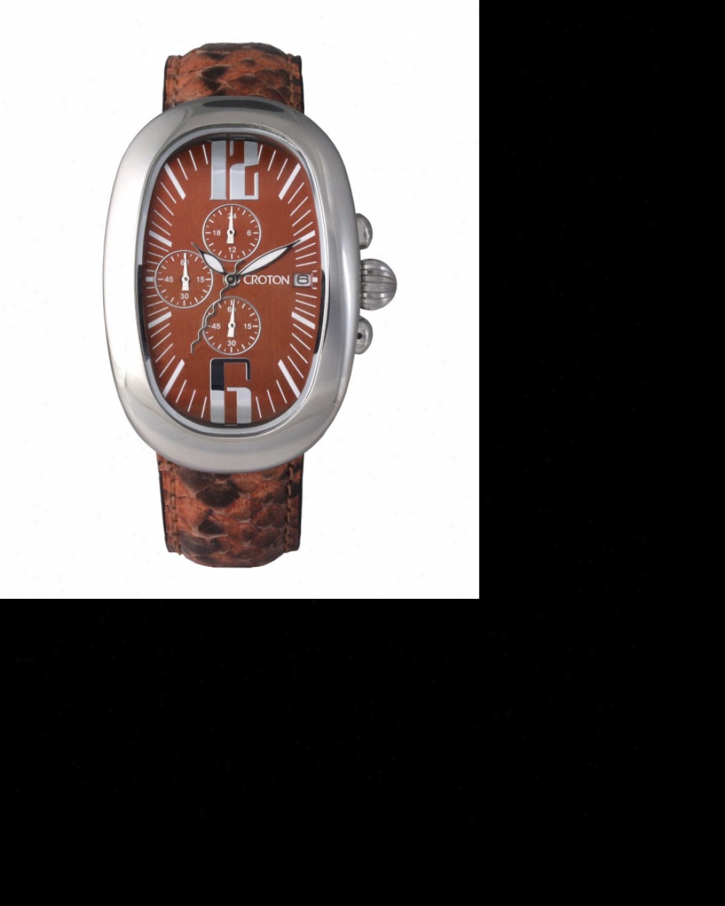 Unisex Croton Reserve Watch With Brown Python Leather Strap