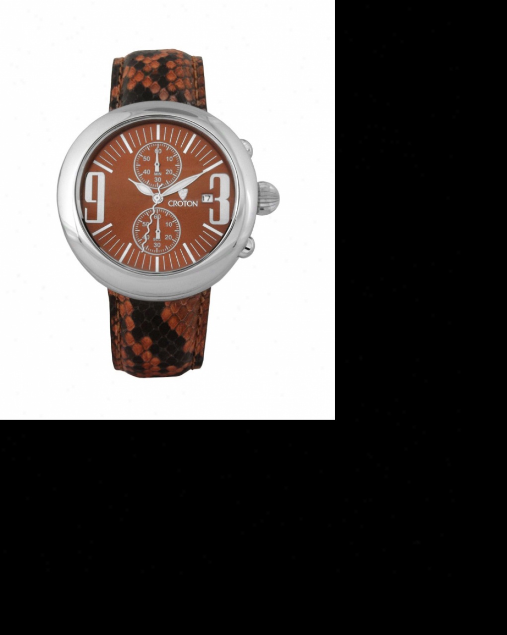 Unisex Croton Resserve Watch With Brown Python Leather Strop