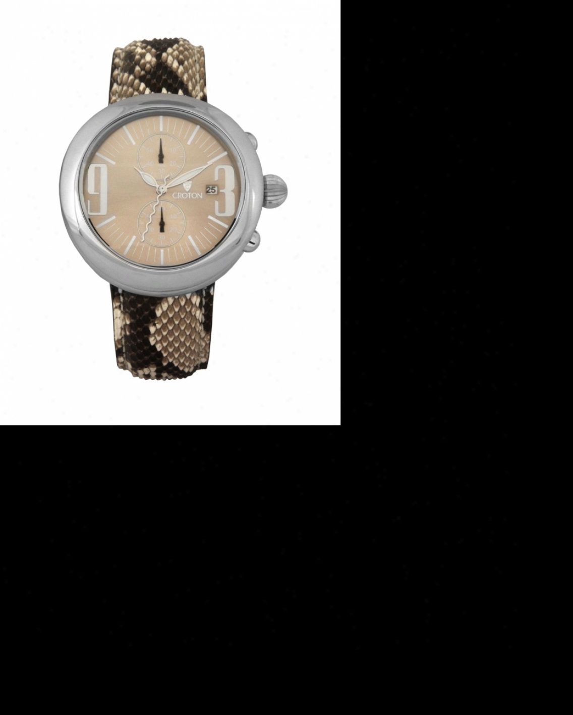 Unisex Croton Reserve Watch With Gray Python Leather Strap