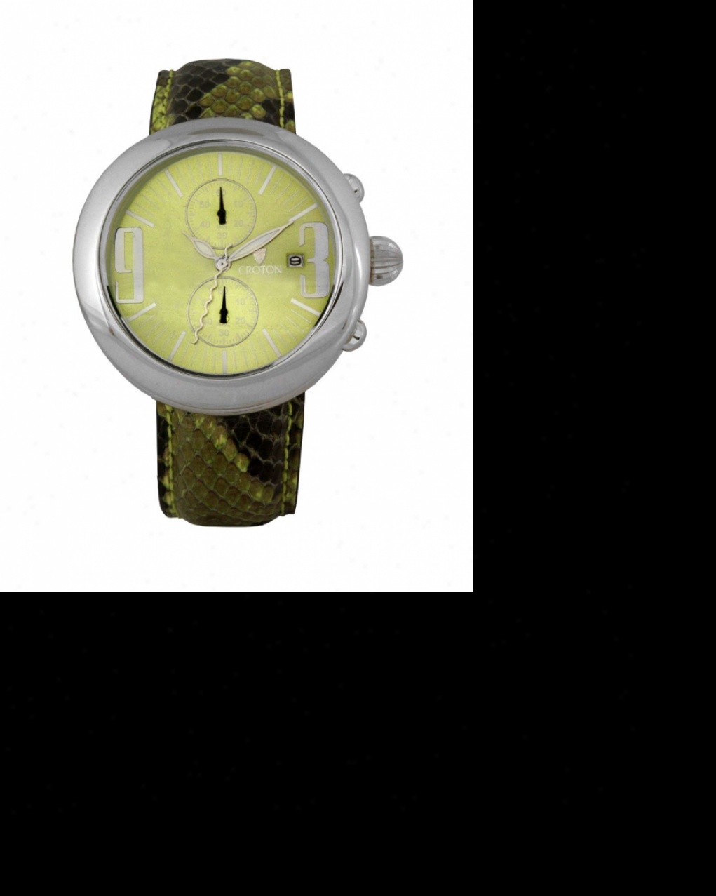 Unisex Croton Keep Watch With Green Python Leather Ligature
