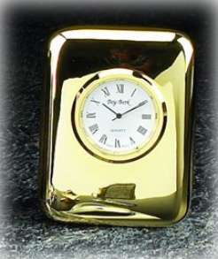 Bey Berk Clpcks Mini Rectangle Desk Clock - Gold #cm930