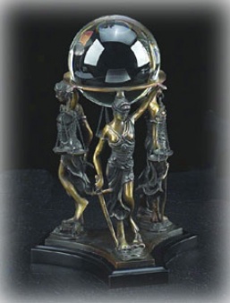 Bey Beek Sculptures Lady Justice With Globe Sculpture #r62l/r65c