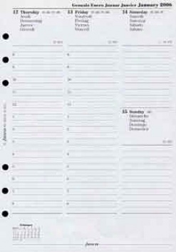 Filofax A5 Size Calenar Refills A5 Week On Two Pages 2007 Refill #fil685147