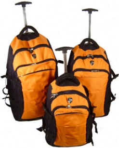 Heys Usa Atlas 3 Piece Rollong Backpack Set Orange/black #gia10ob