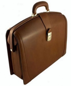 Hugo Bosca Briefcases Men's Chestnut Correspondent Leather Partners Briefcase #823-94