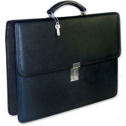 Jack Georges Flap Over Briefcases Platinum Single Gusset Flap With Combination Lock #jg8421