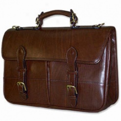 Jack Georges Flap Over Briefcases Saddle Old English Bag #jg6426