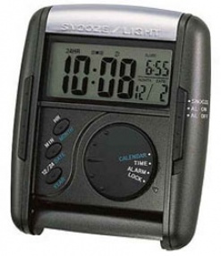 Seiko Black Lcd Travel Alarm Clock # Qhl004klh