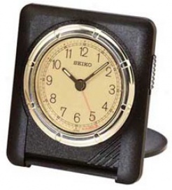 Seiko Black Slim Travel Alarm Clock #quh304krh