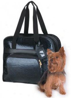 Sherpa Park Avenue Fondle Tote Standard - Dark Faux Alligator #92144