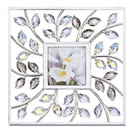 Leaves Square Picture Frame, Crystal