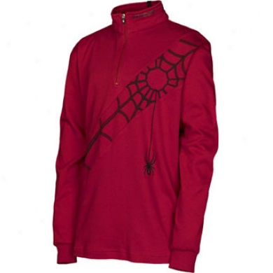 Diagonal Web Cotton Tneck Red/black Medium