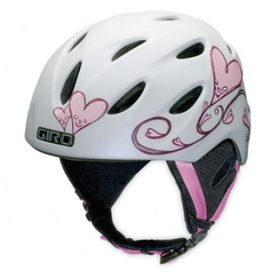 G9 Junior Ski/snowboard Helmet White Hearts Medium