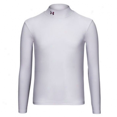 Girls Cold Gear Mock White Youth Large