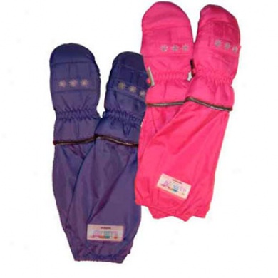 L-bow Gorls Pinwheel Pocket Mitt (ages 4-6) Pink
